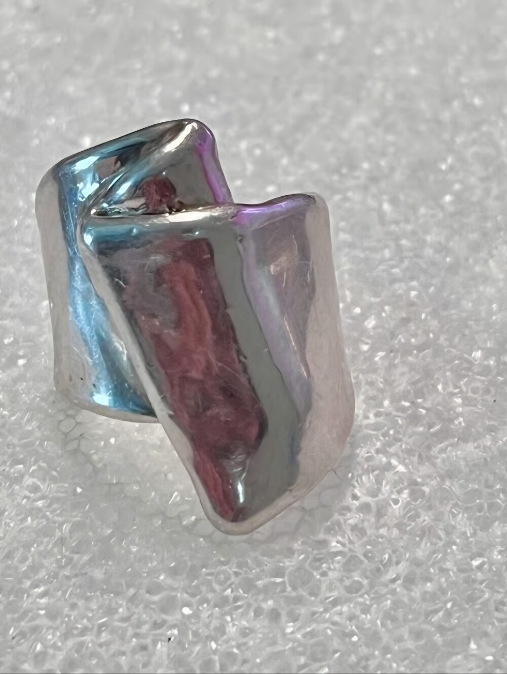 Vintage ISRAELI MODERNIST Electroform Sterling Silver Sculptural Statement Ring - Picture 1 of 4